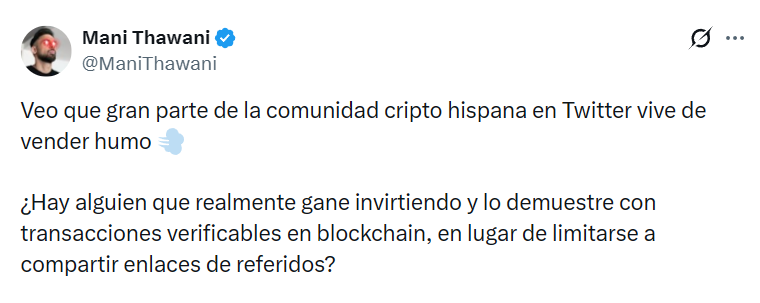 criptomussama's tweet image. Decidme que este tweet no es real

Vamos a recordar a mi primo las veces que ha vivido de vender humo

Empiezo yo: Creó un token del metaverso learn to earn que iba a entrar en el top 100 de coinmarketcap jajaja

Seguid vosotros