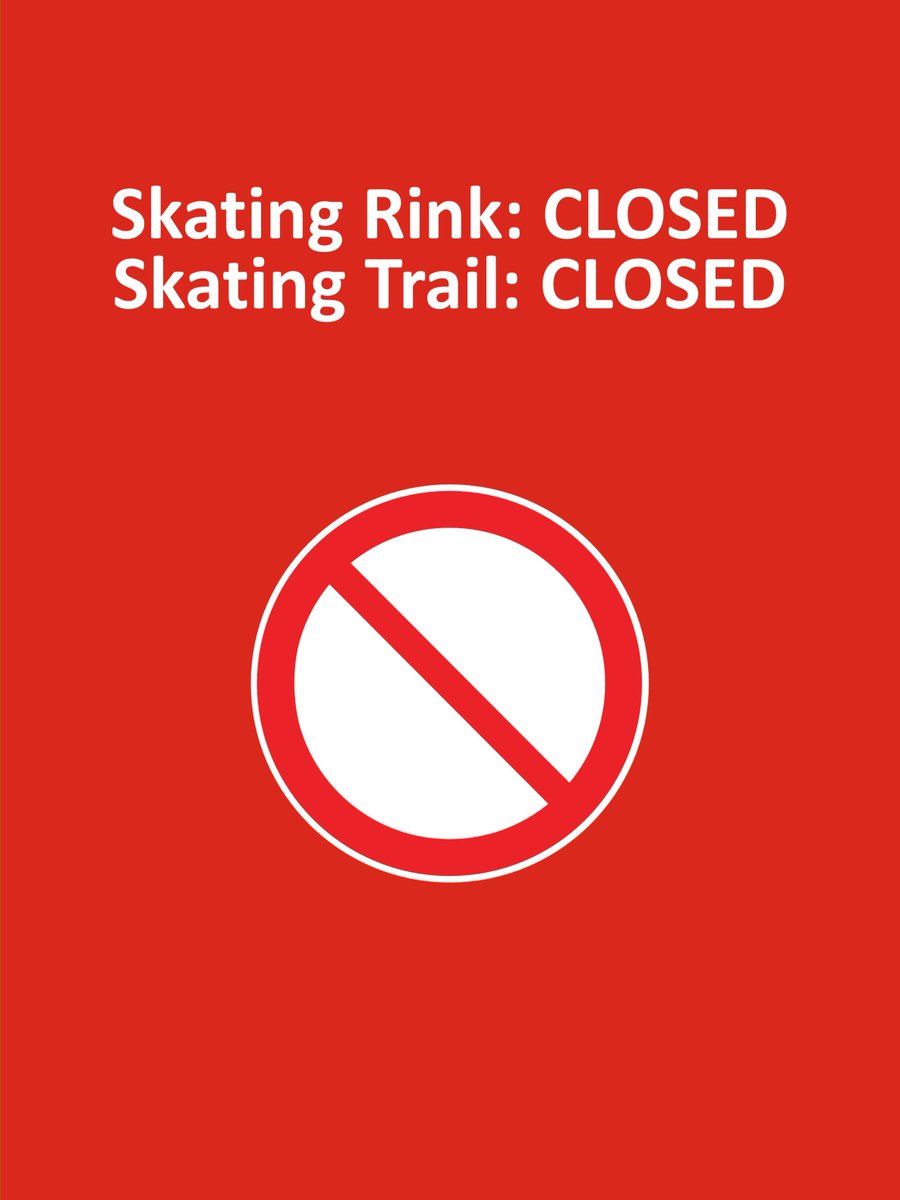 NOTICE: Skating Rink and Trail CLOSED

Due to warm weather, our skating surfaces are closed. 

If conditions improve, we will post updates.
