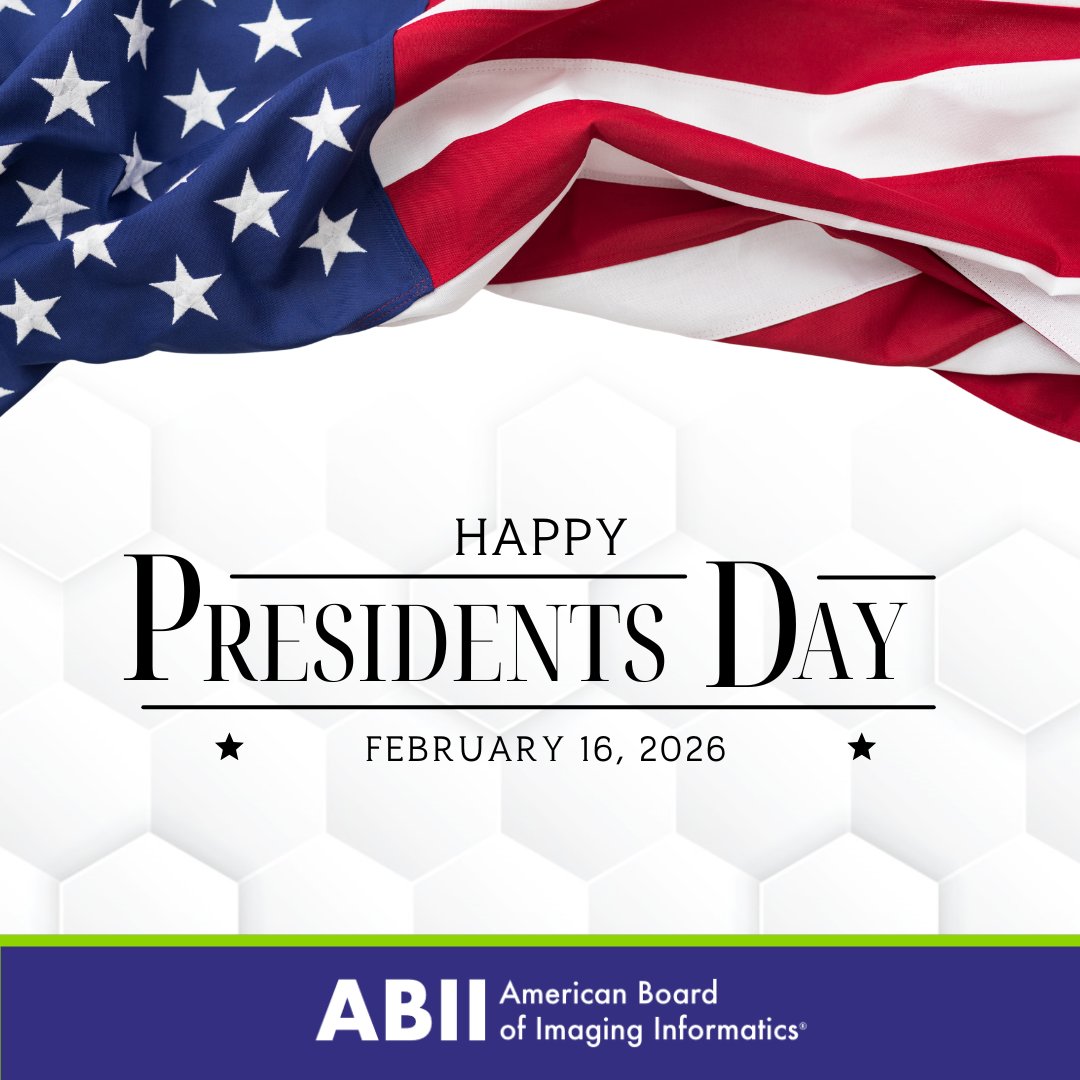 ABIICIIP's tweet photo. The ABII office is closed today, Monday, Feb. 16 in observance of Presidents' Day.

#CIIP #ImagingInformatics #ABII #PresidentsDay https://t.co/DAPjis2YIZ