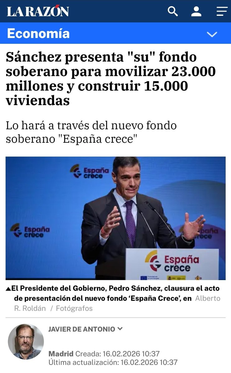 Escándalo de Sánchez y cortina de humo para taparlo. 

Vuelve a prometer vivienda quien no ha sido capaz de construir ni una.

Con un déficit de 700.000 viviendas según el Banco de España, anuncia que va a construir 15.000. 

larazon.es/economia/sanch…