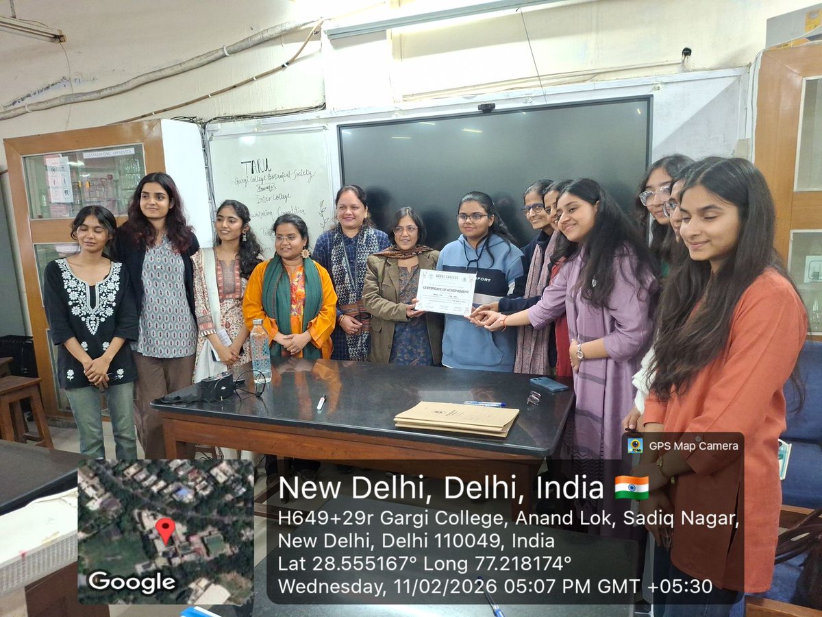 GcbsTaru's tweet image. Gargi College Botanical Society–TARU organized an Inter-College Paper Presentation Competition on 11 Feb 2026 on “From Targets to Reality: Evaluating SDG Achievements” at the Dept. of Botany, Gargi College, DU. The event featured presentations on SDGs and sustainability.
#gcbs