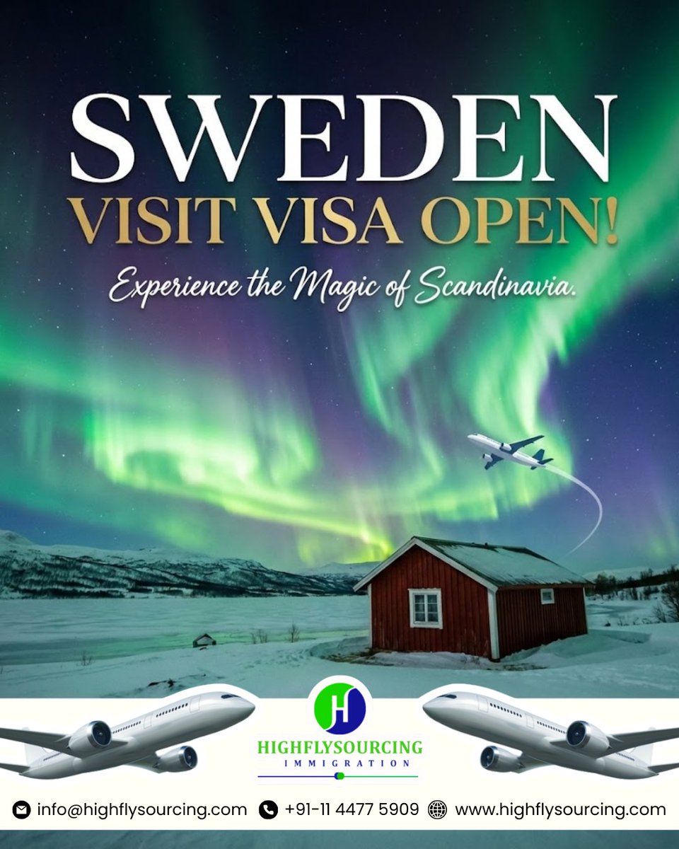 highflysourcing's tweet photo. 🇸🇪Sweden Visit Visa Open!✈️
Make your dream Europe journey a reality with expert visa guidance.
🌐https://t.co/ZOuoVBpyjo
🚀Apply now - Limited appointment slots available!
#SwedenVisa
#VisitSweden
#SwedenTrip
#EuropeTravel
#SchengenVisa
#EuropeTrip
#ScandinaviaTravel
#Europe https://t.co/Ar7kzZKLqx