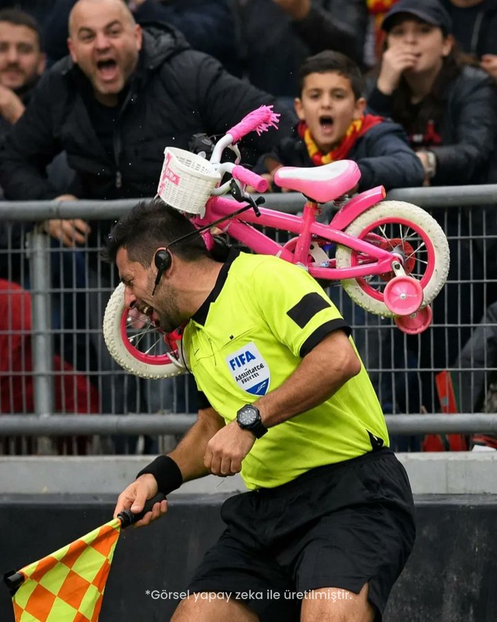 #pazartesi  En son şaşırdığım yer adamın kafasına yukarıdan inek düşmüştü   buda ikinci saskinligim hakeme bisiklet atmak nedir ya 😁😄