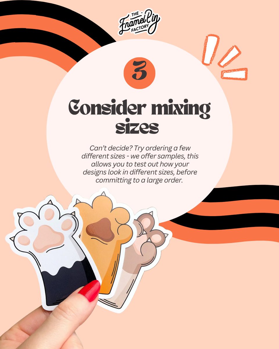 PinFactory's tweet image. 🎨 First time buying stickers?
Here’s how to choose the right size 👇

#CustomStickers #StickerTips #SmallBusinessTips #StickerDesign #PrintShop #StickerLove #FirstTimeBuyer #DesignTips #CustomMerch #StickerPrinting #QuickTips