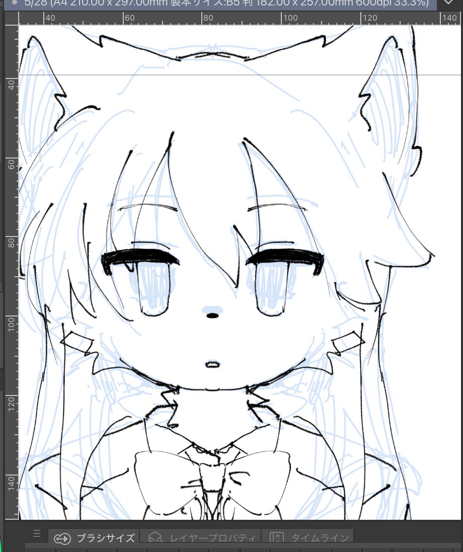 今描いてる百合漫画のヒロイン🐱