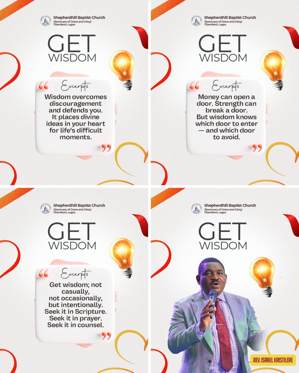 Get Wisdom 

#YearOfTripleExaltation #GetWisdom #MessageExcerpts