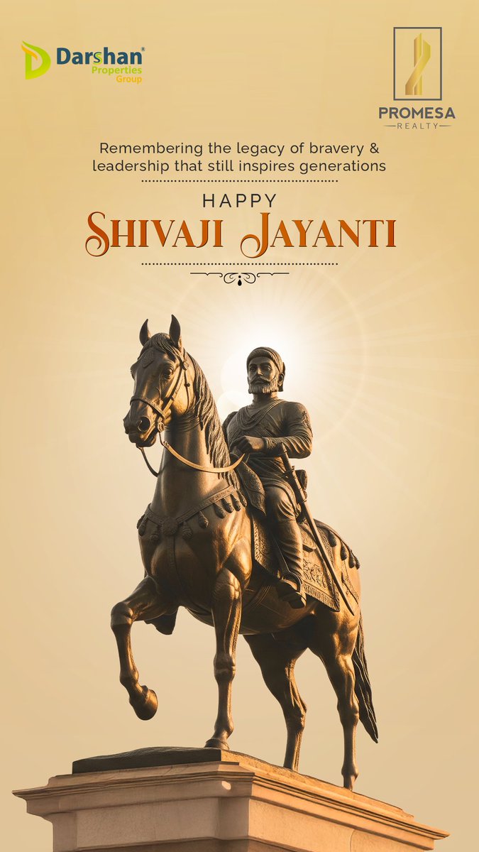 PromesaRea12864's tweet image. A day to celebrate the strength, vision, and values that continue to guide many. Happy Shivaji Jayanti.

#PromesaRealty #ShivajiJayanti #ChhatrapatiShivajiMaharaj #LegacyOfValor #InspiringLeadership