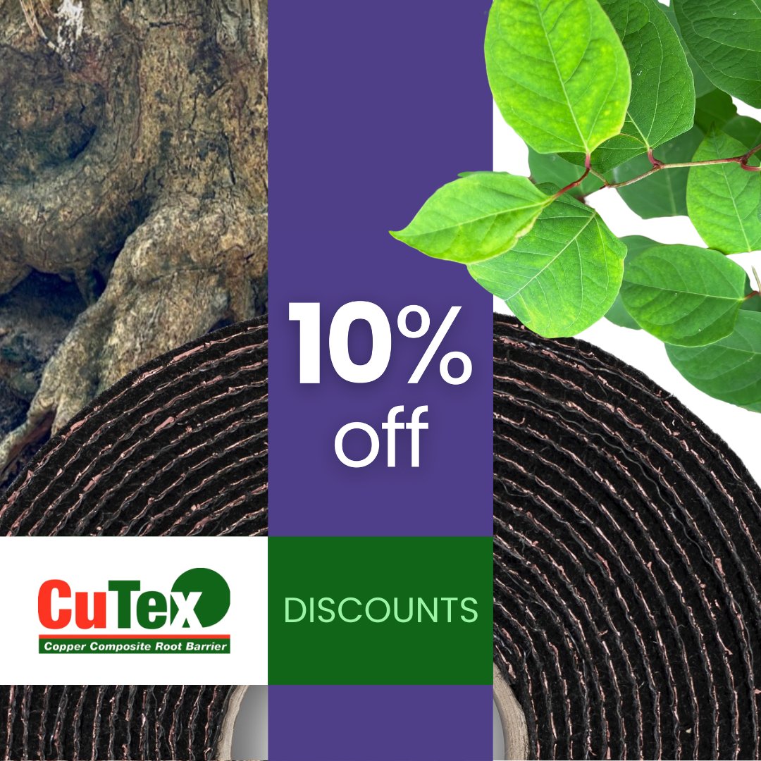 RootBarriers's tweet photo. 10% off CuTex - our first discount of the year. The weather is mild and great for getting jobs underway with CuTex now, or take this opportunity to plan ahead and stock up for spring.
#rootbarrier #geotextiles
https://t.co/bInb97hFq5 https://t.co/NfIeTGu8m2