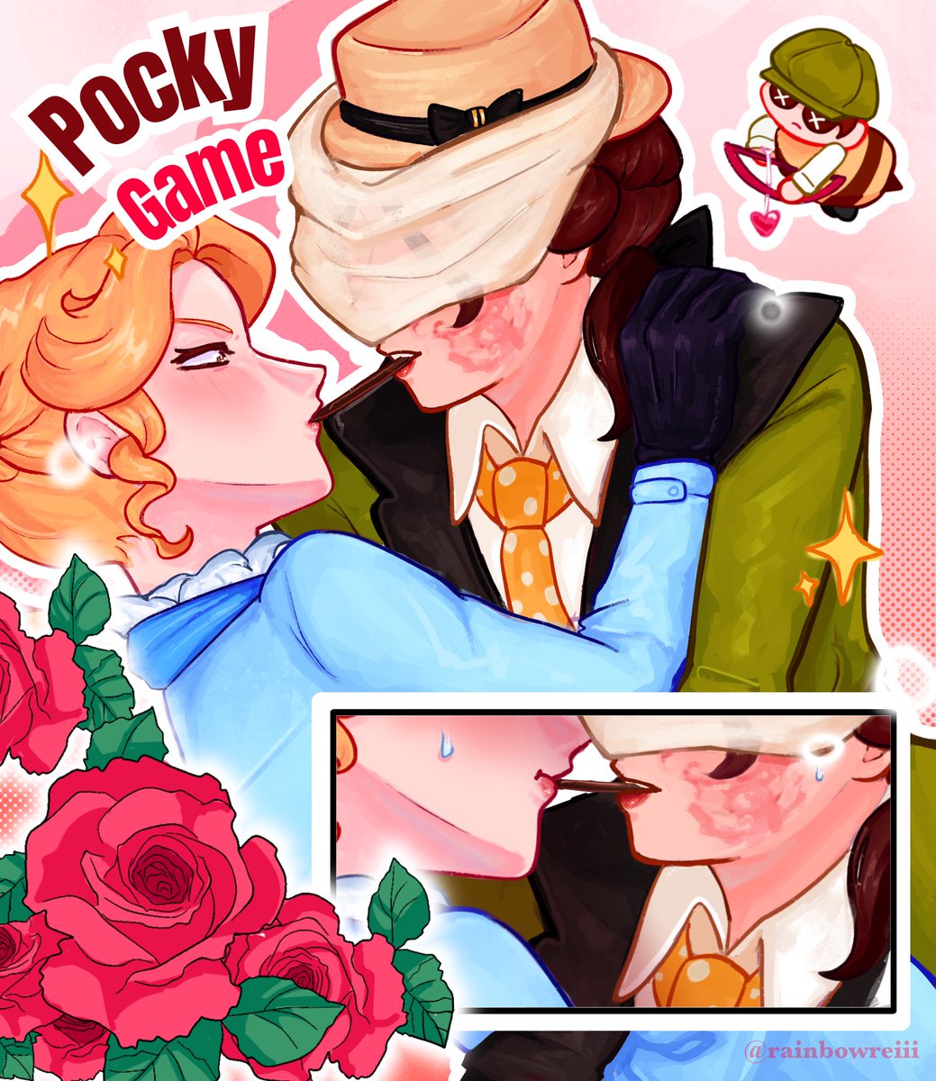 rainbowreiii's tweet photo. A little late but another valentines post for alimelly!
Pocky game💕💕
#alimelly #IdentityVfanart https://t.co/k7Vty1xBzK