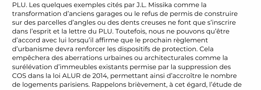 Ce type de parcelle, on ne les bétonnait JAMAIS, pour des raisons d'aération et de lumière.
C'était l'usage... jusqu'aux révisions successives du PLU par l'équipe socialiste d'Hidalgo. Mais même J-L Missika avait des scrupules, trouvait que c'était "excessif".