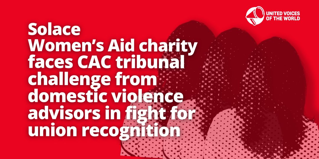 IERUK's tweet photo. Domestic Violence Advisors take @SolaceWomensAid charity to Central Arbitration Committee (CAC) over recognition fight. 

Advisors at Tower Hamlets Solace commence statutory recognition procedure following backtracking on voluntary recognition: https://t.co/InBEmloEY1 https://t.co/pNOxvefzx6
