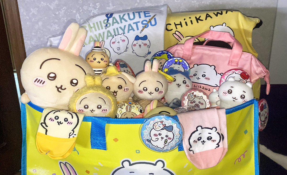 FishyBunart's tweet photo. All my Chiikawa merch in one pic :) #chiikawa https://t.co/4fAgvw0sC9