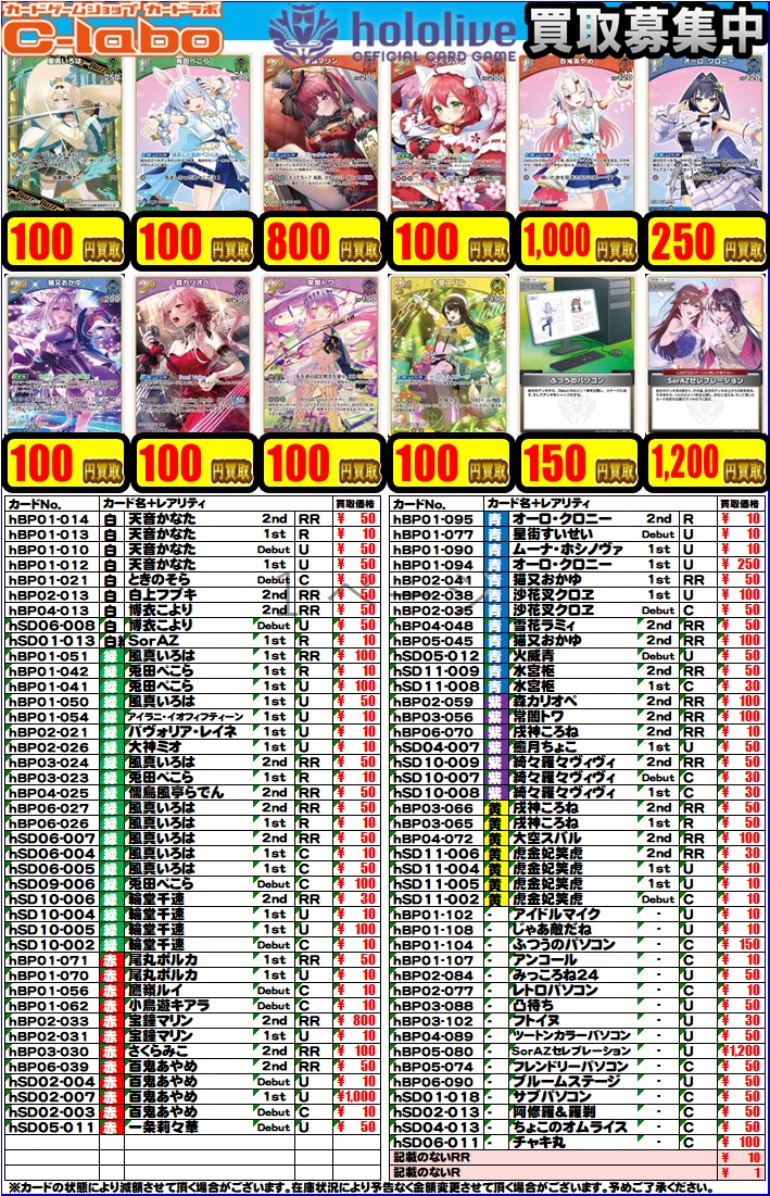 hololive OFFICIAL CARD GAME】買取情報 ホロカ担当です！ デッキ