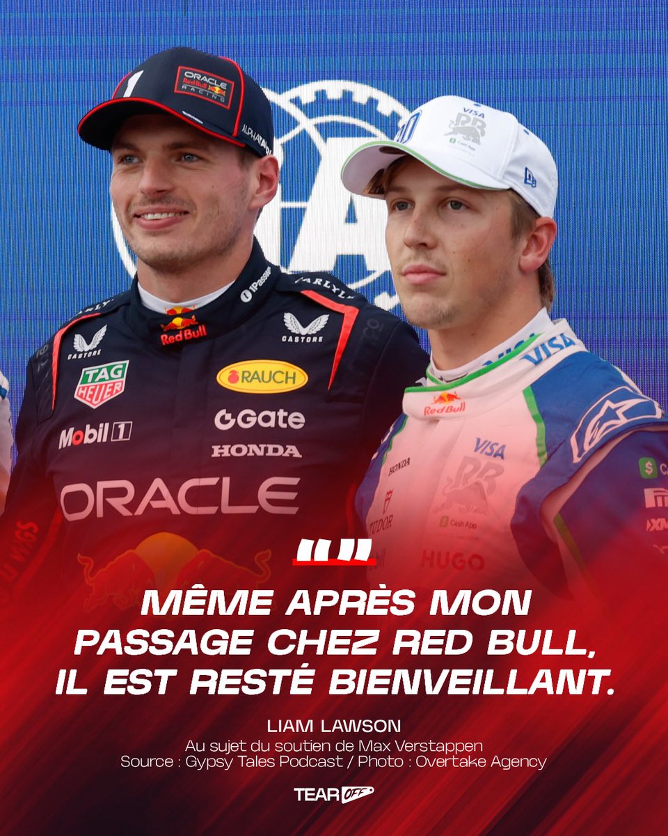 TearOffFR's tweet image. 🔴 Liam Lawson est revenu sur le soutien précieux de Max Verstappen 🤝

Alors que la saison 2025 n’a pas été des plus tendres avec le Néo-Zélandais, il a tenu, au détour du Gypsy Tales Podcast, à souligner la bienveillance du quadruple champion du monde.

💬 "C’est quelqu’un de