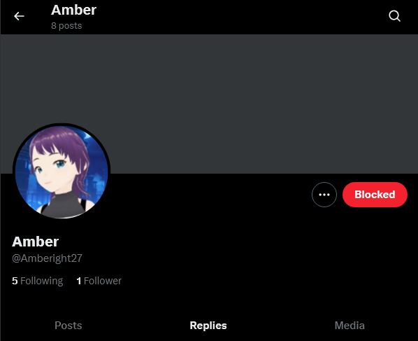 Artistblocklist's tweet image. BLOCK LIST SUBMISSION: User: @Amberight27 
Reason: Spam / Harassing / Alt of Spam acc (perhaps)
Other: Falsely claiming AI on artists. May be alt acc of a previous submission.
