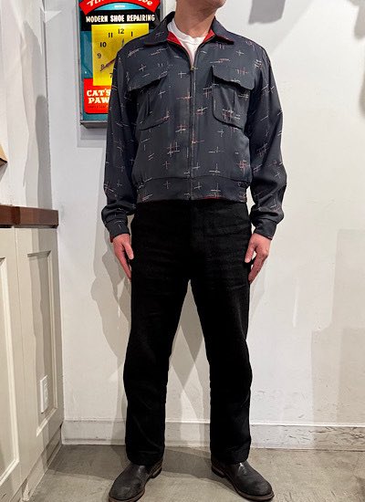 50s REVERSIBLE RAYON GABARDINE JACKETです。 サイズ 42 肩幅 47.5cm