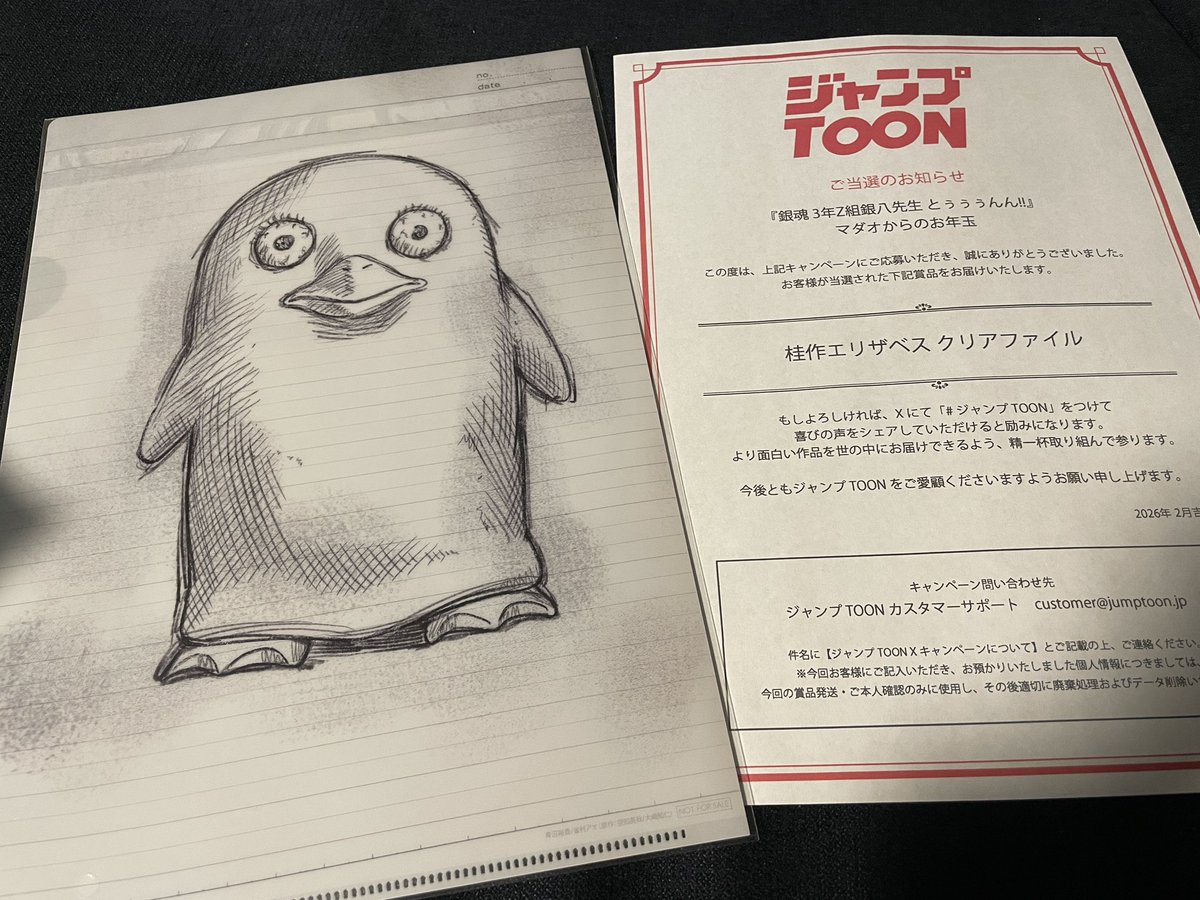 桂作エリザベスクリアファイル」 届いておりました👍 ありがとうござい