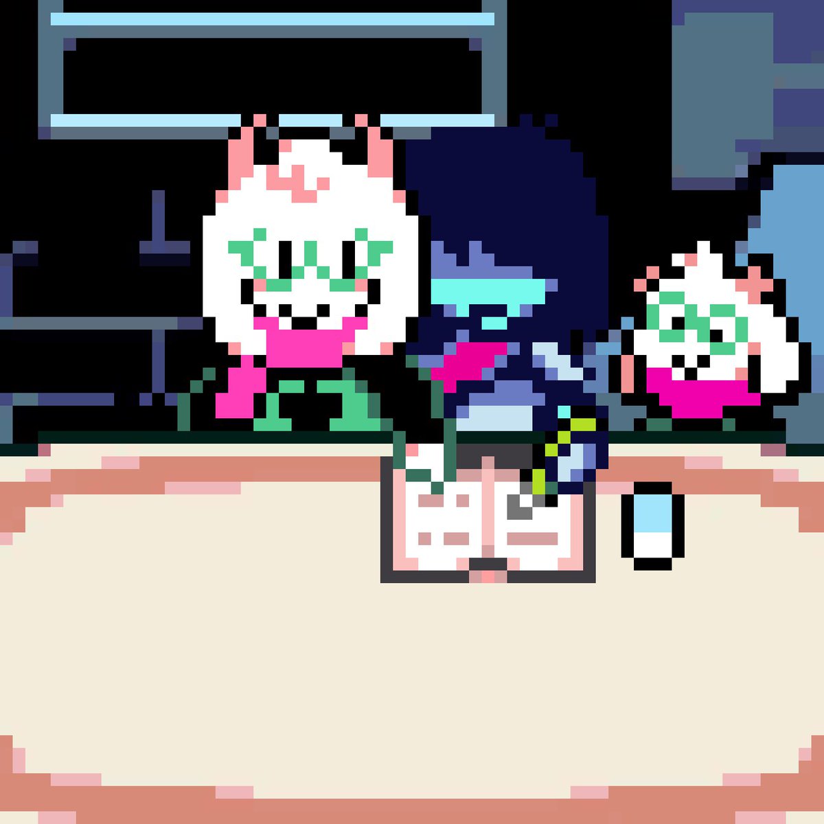 unboba149300's tweet image. 宿題を手伝ってもらうクリス
リクエストありがとうございます！！
#deltarune #Kris #ralsei #kralsei