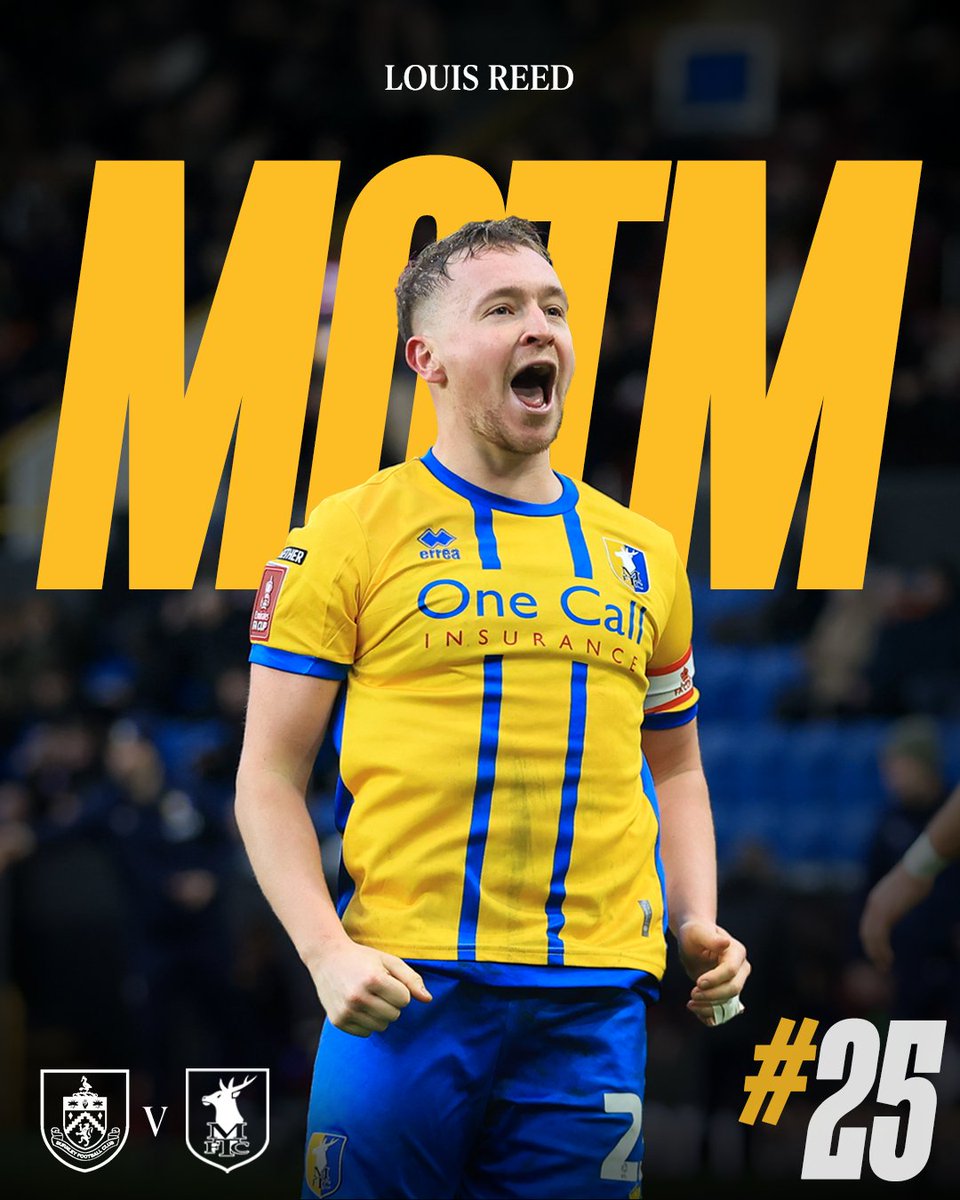 🪄 Your Emirates FA Cup fourth round Man of the Match 🥇

Congrats, Reedy!

#Stags 🟡🔵