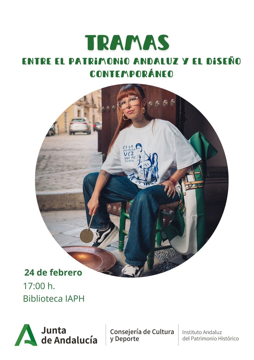 “TRAMAS: entre el #patrimonio andaluz y el #diseño contemporáneo”, encuentro organizado por <a href="/IAPHpatrimonio/">IAPH</a> <a href="/CulturaAND/">Cultura Junta de Andalucía</a> y <a href="/GloriaVendimia/">GLORIA VENDIMIA</a> con motivo del #DíadeAndalucía #28F
📅 Martes, 24 de febrero
🕔 17:00 h
📍 Biblioteca del IAPH
Entrada libre hasta completar aforo