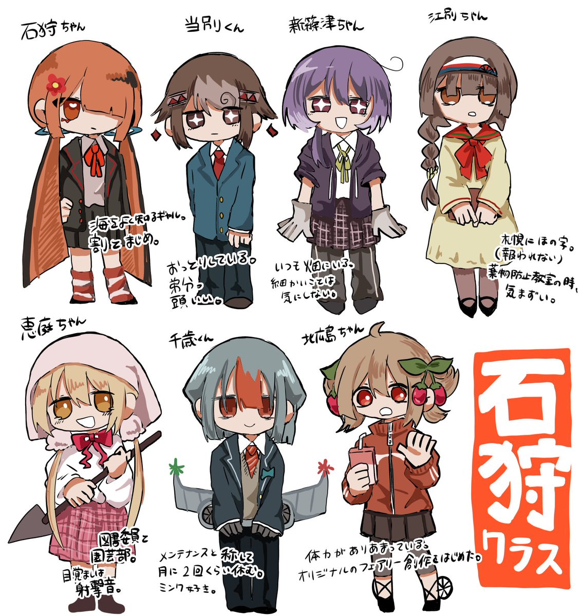 #電気式地図帳　＃擬人化
⚠️学パロ（札幌とその近郊）（主観）