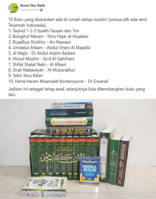 10 judul buku ini adalah yang direkomendasikan  yang selayaknya kita miliki di rumah-rumah kita.