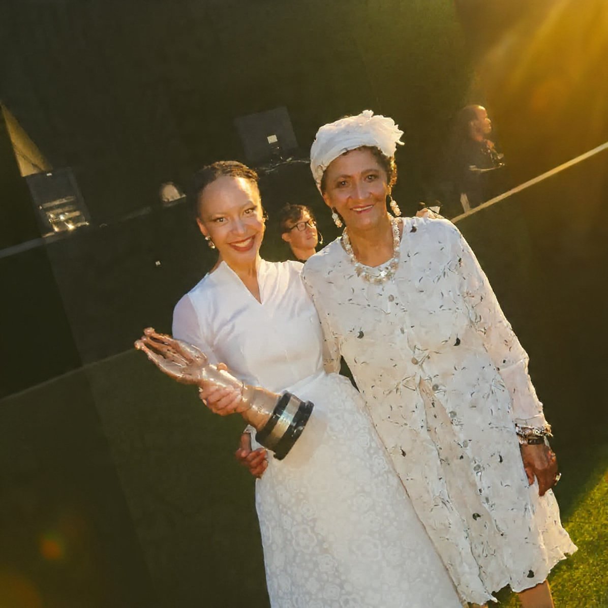 In other heartwarming Family News: 
My beloved Dabawo was honoured by the University of Cape Town
<a href="/UCT_news/">UCT</a> and they renamed one of their theatres to NOMHLE NKONYENI THEATRE 🎭 🎬🥰

Surreal.🥹❤️
#We L❤️VE and miss you, Dabawo.
Continue to #RIPNomhleNkonyeni ✨🤍