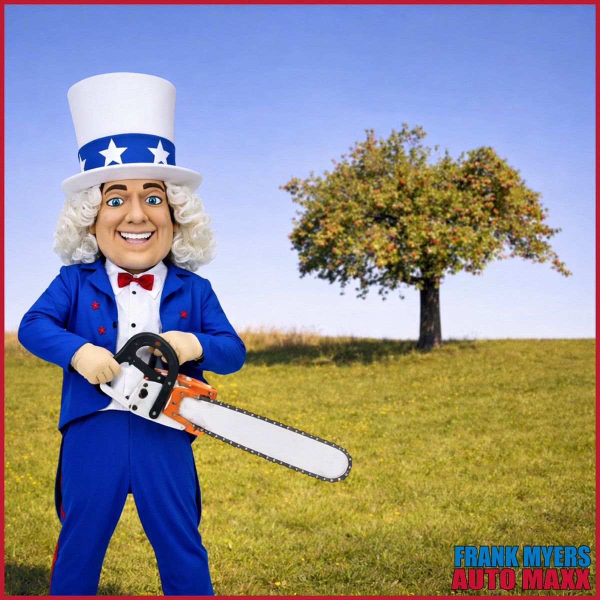Legend says young George Washington chopped down a cherry tree with a hatchet…and confessed, “I cannot tell a lie.” 🪓🌳

Historians say it’s probably fiction.

We say Uncle Frank upgraded to a chainsaw. 😎🪚

Happy Presidents’ Day. Let freedom ride. 🇺🇸