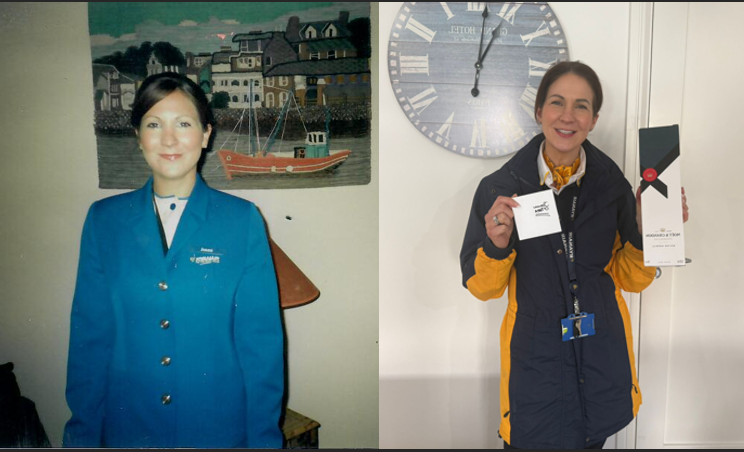 peteroshea's tweet photo. Day one ➡️ 20 year anniversary ✈️💙
So proud of my wife Joann. 20 years with Ryanair and the only thing that’s changed is the uniform 😉
Here’s to dedication, hard work and plenty more years ahead! 🥂 #Ryanair #20Years @Ryanair https://t.co/XM8VQaqJmb