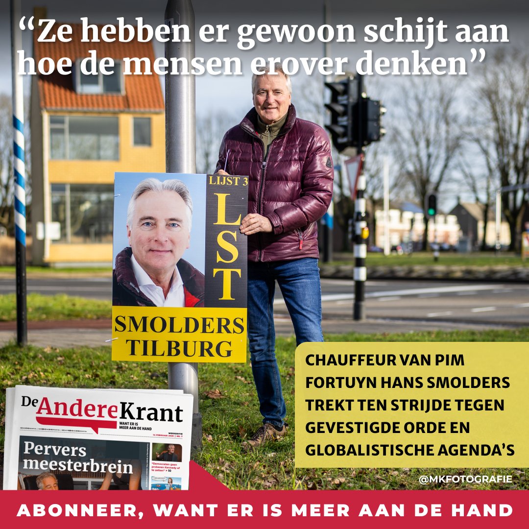 De 64-jarige Hans Smolders hekelt de partijdigheid van de media en de machtsspelletjes van de gevestigde partijen. In Tilburg trekt hij daarom met zijn partij Lijst Smolders Tilburg al vele jaren ten strijde tegen de globalistische agenda’s en vóór de bevolking van zijn geliefde