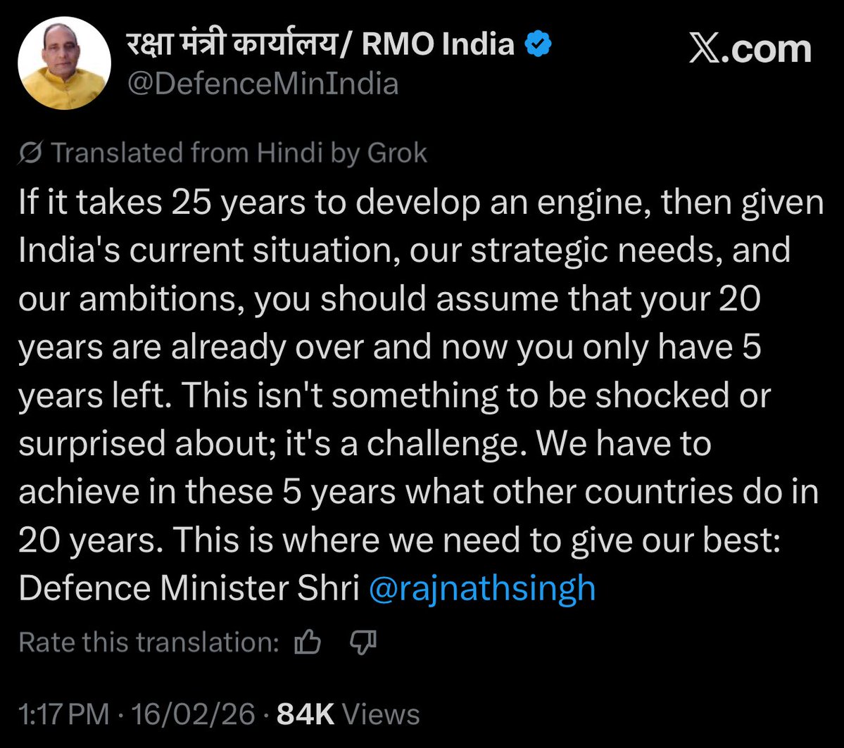VatsRishap's tweet image. After 11 years into government and 7 years with him as Defence Minister, with little to no resources allocated or any serious initiative shown towards the endeavour: