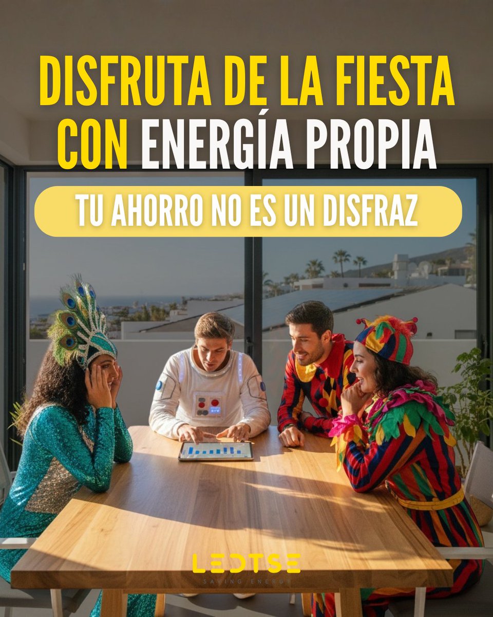 🎭✨ En Canarias sabemos lo que es vibrar con energía propia.

En LEDTSE nos encargamos de que esa fuerza también llegue a tu hogar de la forma más eficiente.

👉 Solicita tu estudio personalizado gratis en ledtse.com/placas-solares…