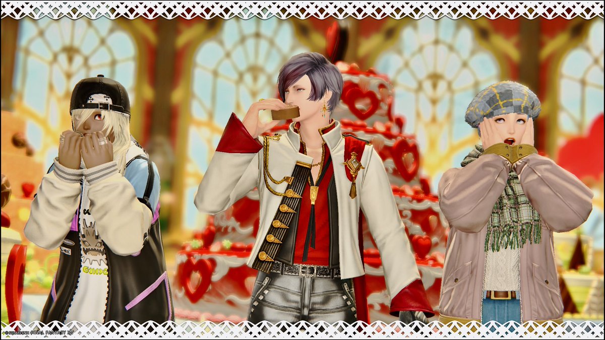 らいる君のサブシーズナル🎂🤎
3人でも4個作れた！！もっと少ないかと思ったよwこれでオシャレメンズになれるね😘

#FF14