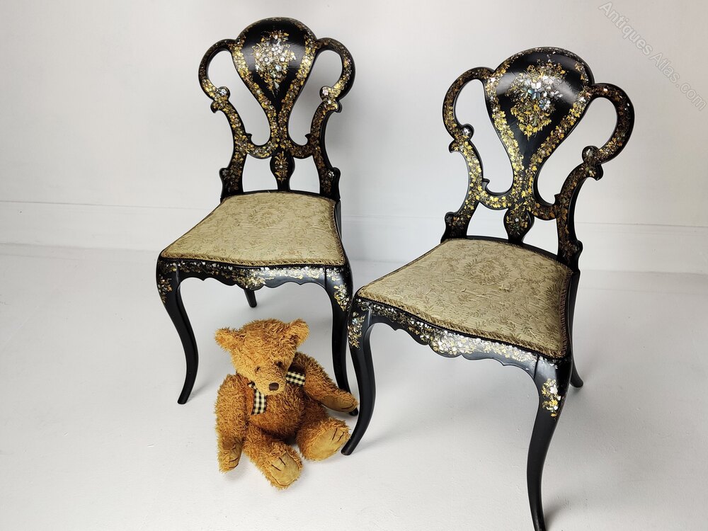antiques_atlas's tweet image. Selling on Antiques Atlas we have
Sunnyside Antiques antiques-atlas.com/sunnysideantiq… Items for sale include this Pair of
Decorative Ebonised, Abalone &amp;amp; Gilt Chairs  #antiques #antiquefurniture #antiquechair #antiquechairs #victorianchairs #decorativechairs #pairofchairs #ebonisedchairs