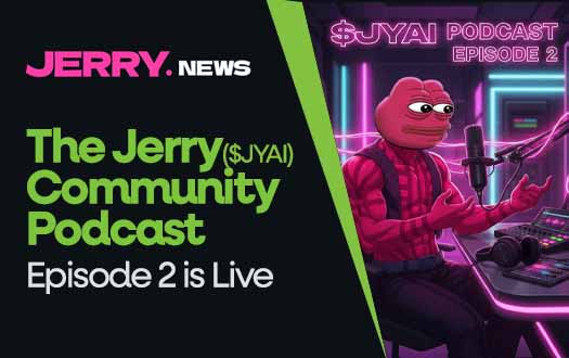 jerrynewsAi's tweet photo. NEW EPISODE - The Jerry ($JYAI) community has released Episode Two of the Jerry Community Podcast, continuing the project’s new weekly series designed to keep holders informed and engaged. https://t.co/oVDpk1FFOv https://t.co/2FjvEo1qU5