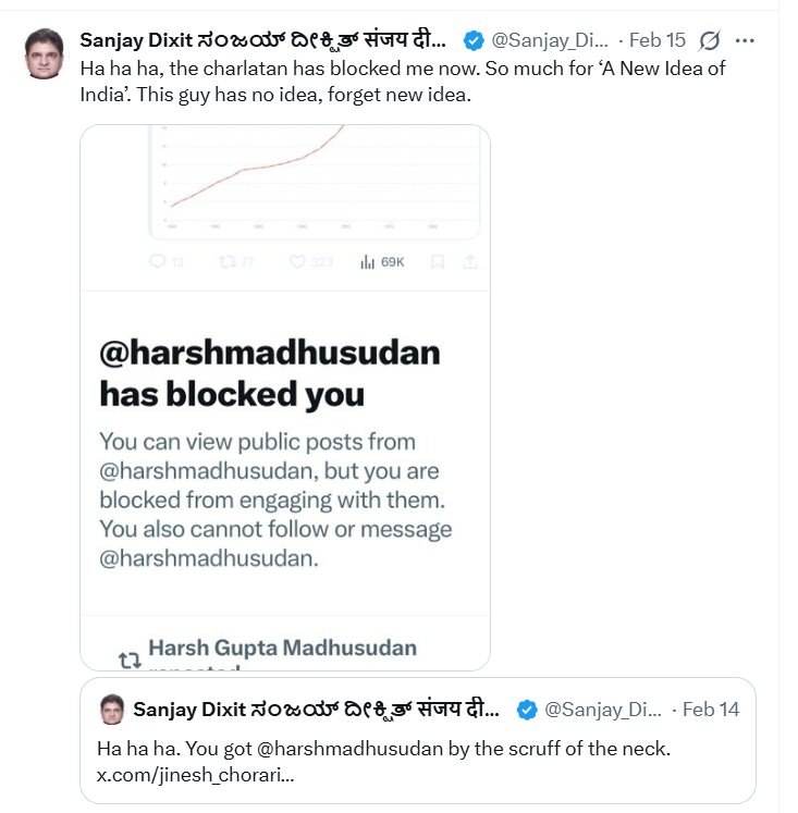 Sanju targeting us. Will repent. No beef for him now.