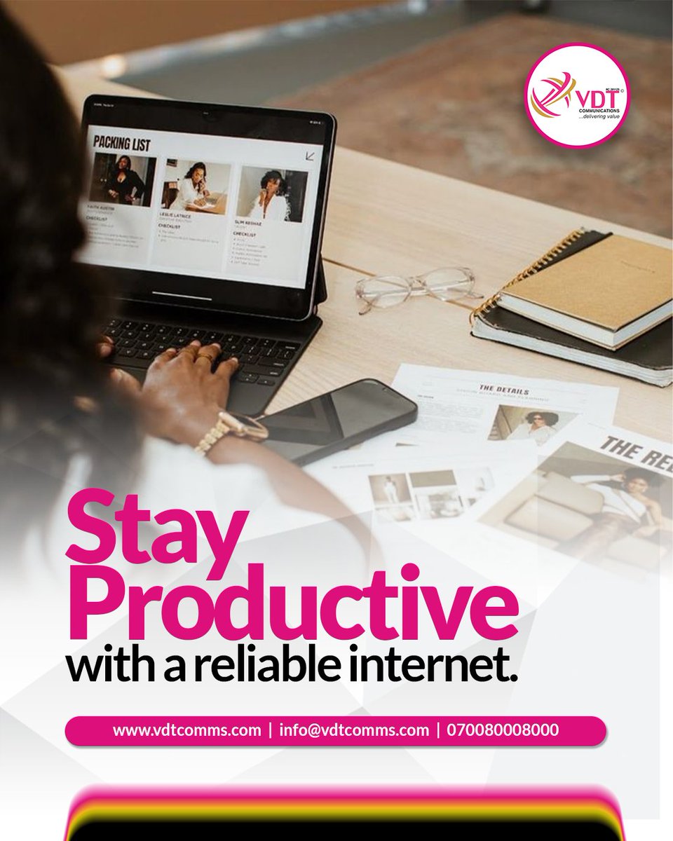 vdtcomms's tweet image. We believe reliable internet isn’t a luxury. It’s the backbone of every productive day.
Stay connected. Stay efficient. Stay ahead.

#StayProductive #ReliableInternet #BusinessGrowth #WorkSmart #vdtcomms #ProductivityTools #SMENigeria #TechForBusiness