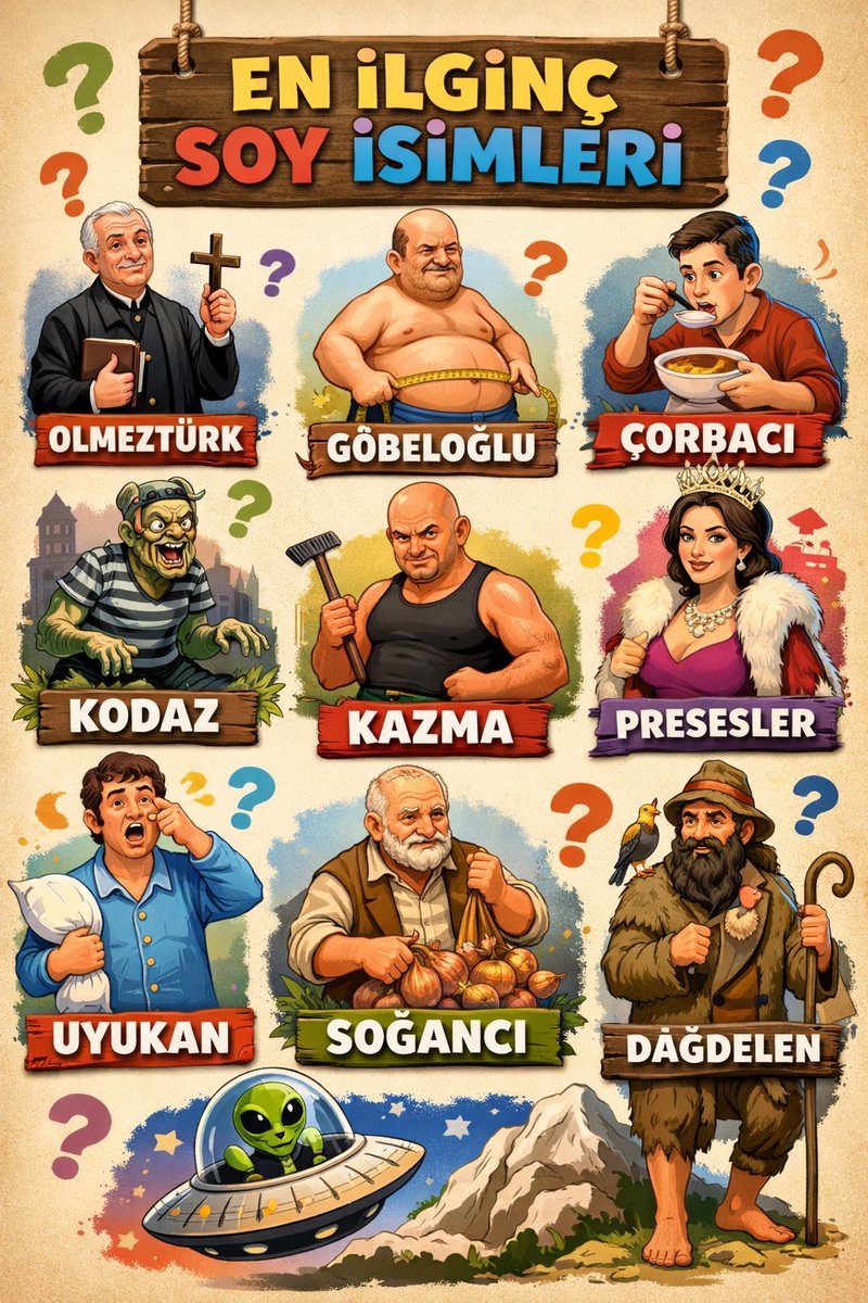 Hey <a href="/grok/">Grok</a> Türkiye’deki en ilginç soyisimlerini sırala ! 

Sizin duyduğunuz en ilginç soyisim neydi? 

Lise arkadaşımın soyismi Oral ☺️