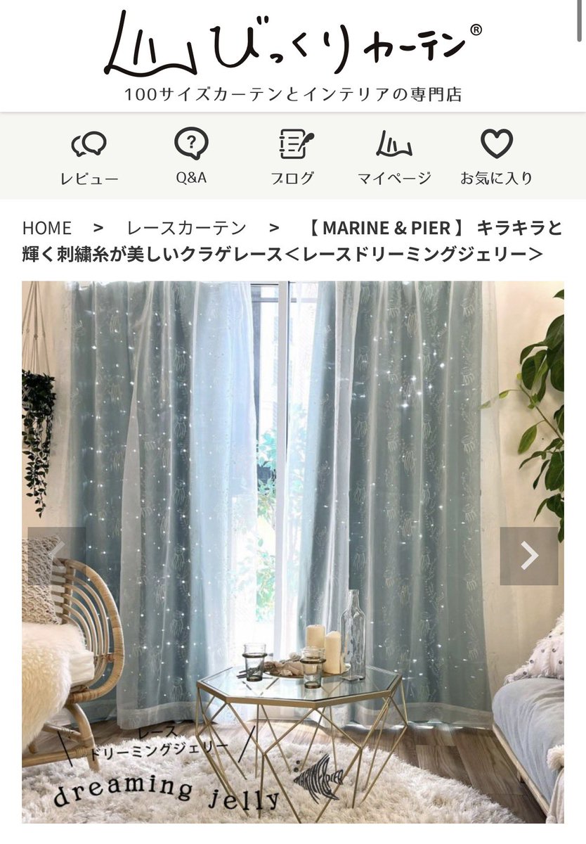 レースカーテンが欲しくて、一番安いやつでいいや…と調べたら真っ先に