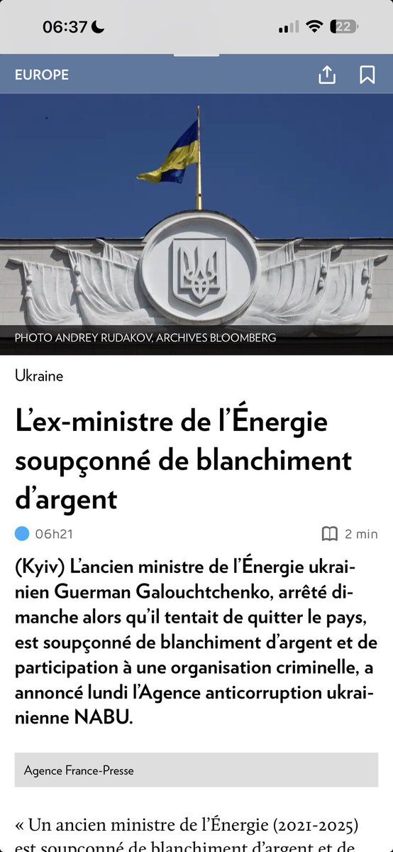 L’ex-ministre de l’Énergie, sous Zelensky, soupçonné de blanchiment d’argent                                                      De la corruption dans l’entourage de Zelensky ?    Non !  🤡
