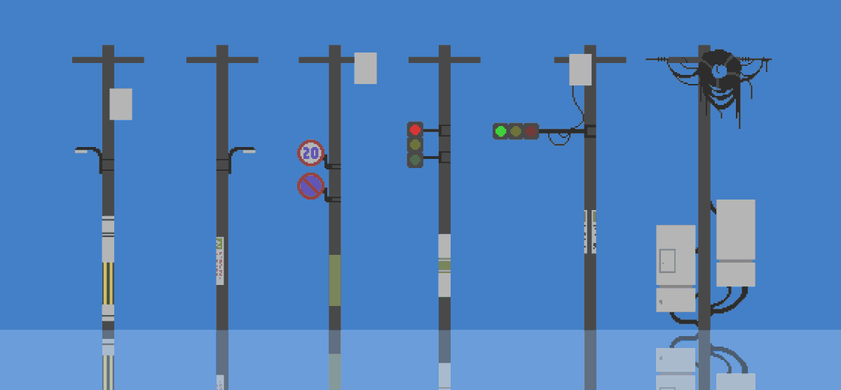 Power poles
#pixelart #indiedev