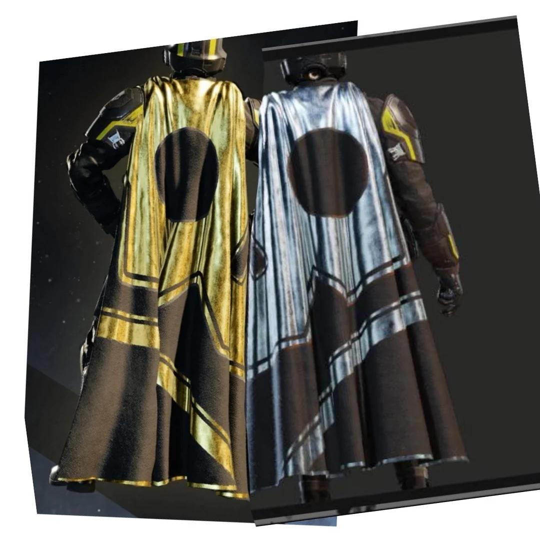 The two anniversary capes when put side to side