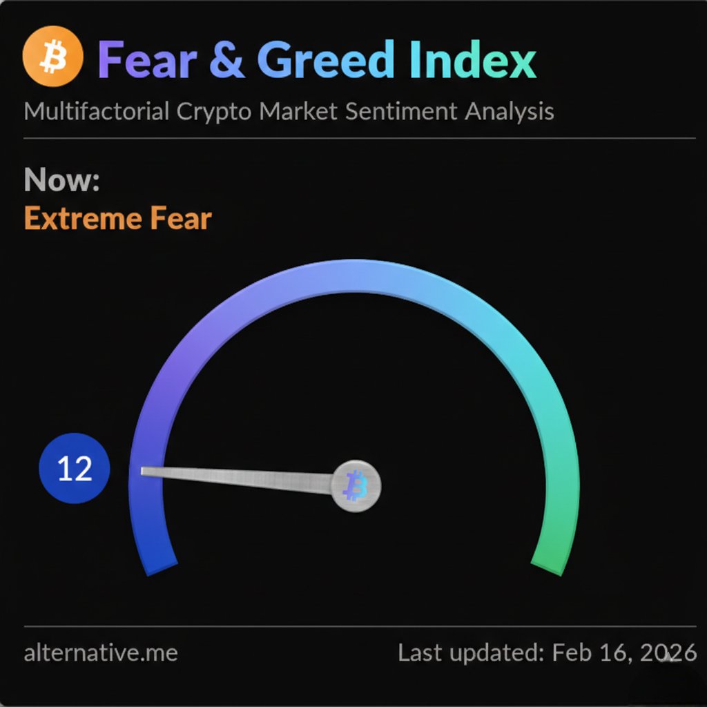 Sentiment just hit cycle lows.

Crypto Fear &amp; Greed = Extreme Fear 

Levels last seen in 2018 bottom, March 2020 crash, and 2022 FTX collapse.

This is capitulation. 
Loss aversion. 
Crowd in pain-avoidance mode.

Bottoms form when fear is max.