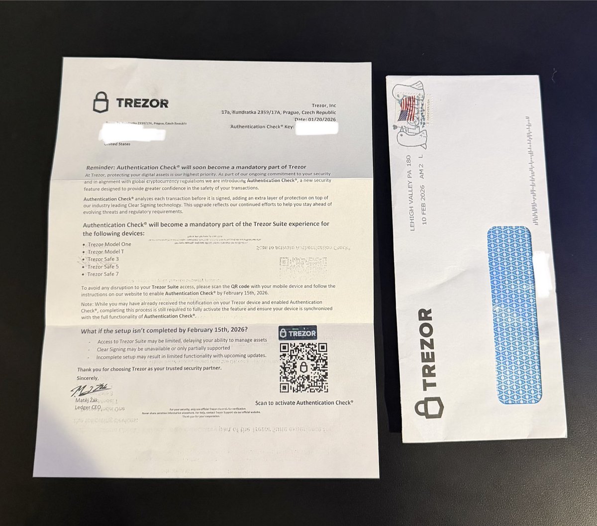 cryptoamanclub's tweet photo. 🚨 SCAMMERS HAVE NOW REACHED YOUR DOORSTEP!

Scammers are now sending Fake Physical Letters to your home pretending to be @Ledger / @Trezor.

√ The letter claims there is a Security Breach and asks you to scan a QR code and enter your Recovery Phrase.

√ This is phishing! Ledger/Trezor never sends physical letters.

Do not scan it even by mistake, and never enter your Seed Phrase on any website!