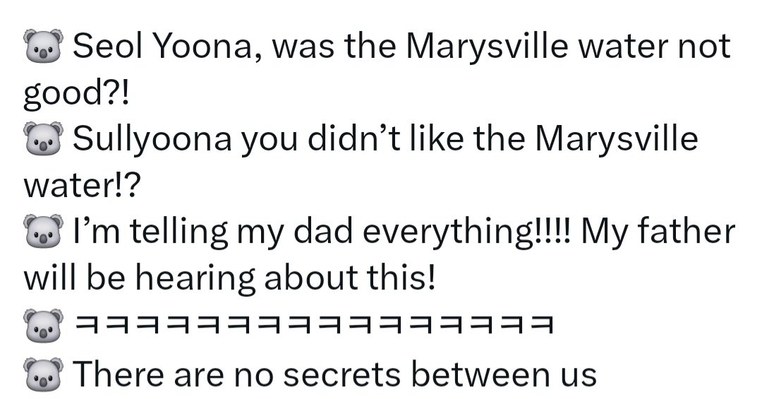 BruceMorrow_'s tweet photo. Yep, no secrets y'all! But actually It's okay Lily because I still like Sullyoon. If Sullyoon doesn't like water then even the best tasting (Marysville water) is still probably not going to taste great. https://t.co/IYvaHySn1N