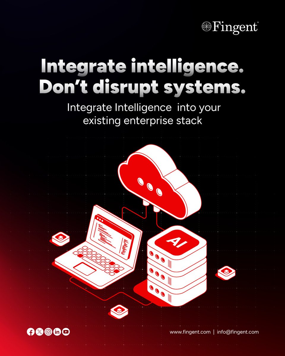 Fingent's tweet image. Integrate intelligence into your existing enterprise stack — no disruption, just smarter workflows.

Ready to upgrade the smart way? fingent.com

#EnterpriseAI #AIIntegration #DigitalTransformation #fingent