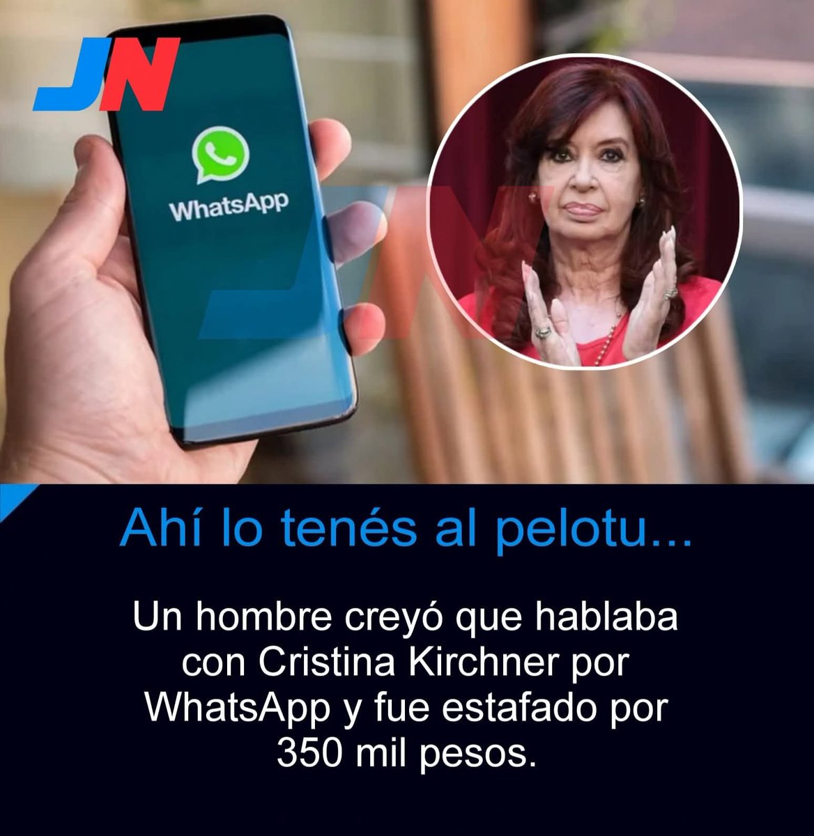 GigaTTS's tweet image. "PELOTUDO"

Porque un kirchnerista creyó que estaba hablando con Cristina, le hicieron el cuento del tío y perdió 350 lucas