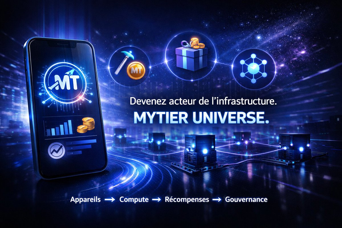 MYTIER_io's tweet image. GM 🌐 New week, new mining cycle ⚡
The next phase of Web3 will be defined by who controls the infrastructure.
MYTIER UNIVERSE: devices → compute → rewards → governance.
Participate, contribute, become a player.
#Mytier #MytierUniverse #MT #MTCoin #Web3 #DePIN #Blockchain