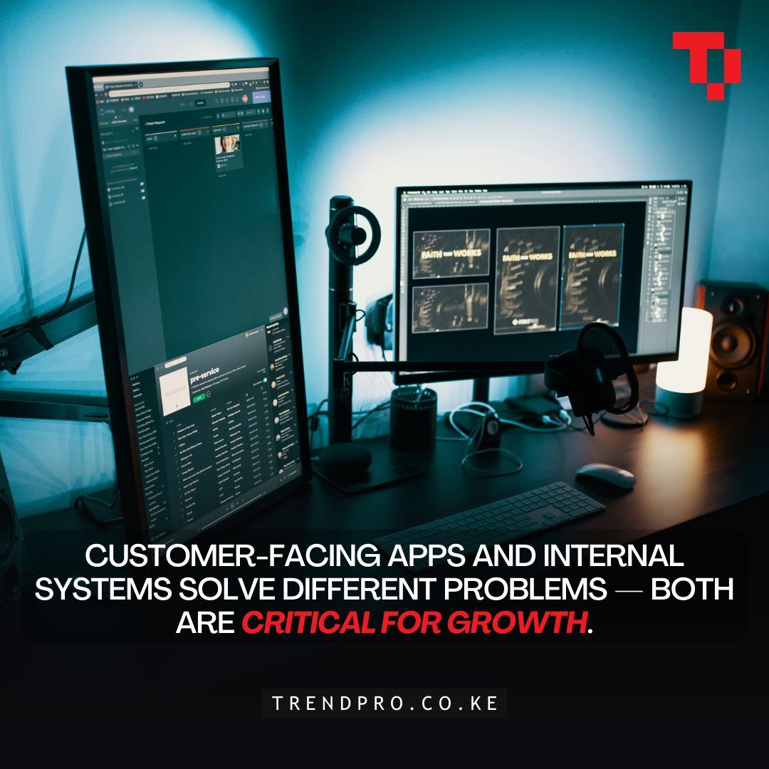 TrendPro_Kenya's tweet photo. Customer-facing apps and internal systems solve different problems — both are critical for
growth. #webapps #mobileapps #trendpro https://t.co/elEXfVZGEl