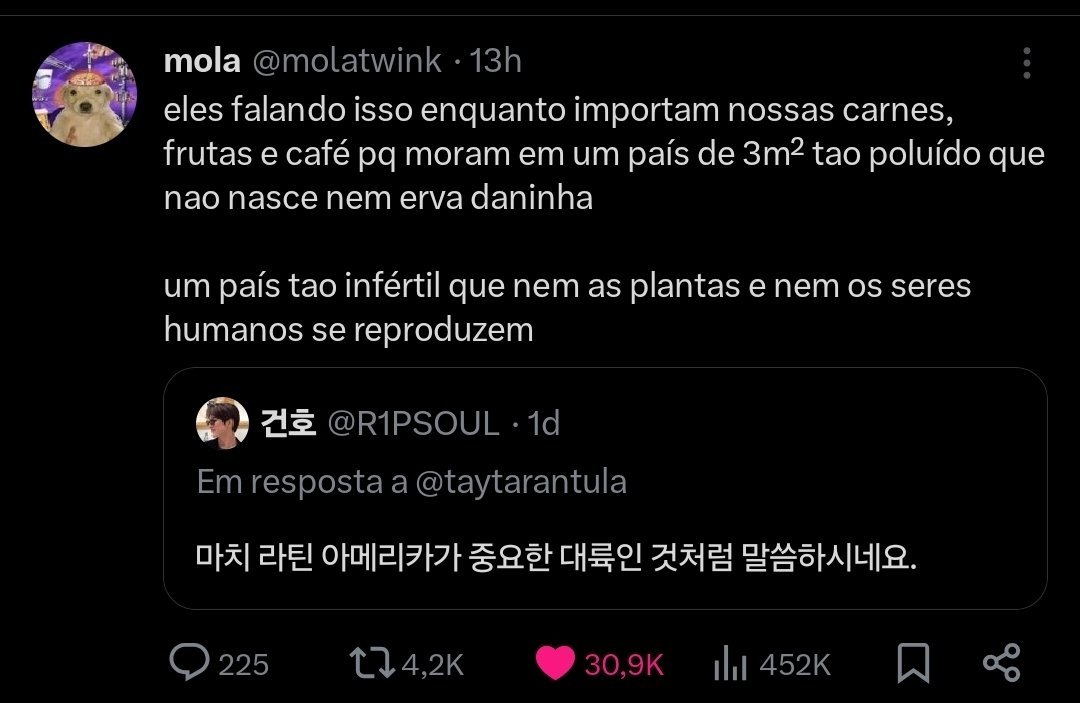 gabislzr4975's tweet image. Esse tweet competindo com a menina que disse que a coreia é um país tão infértil que nem as plantas nem os humanos se reproduzem la